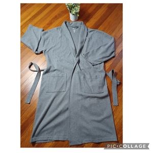 Croft & Barrow Gray Waffleknit Robe Sz L/XL